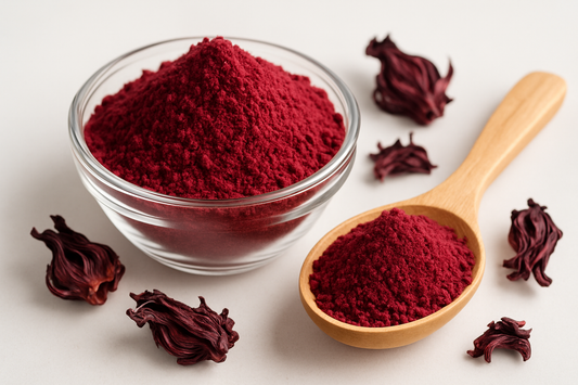 fleurs d'hibiscus en poudre