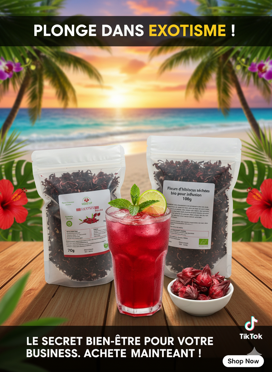 Les Sachet Fleurs d'Hibiscus Séchés
